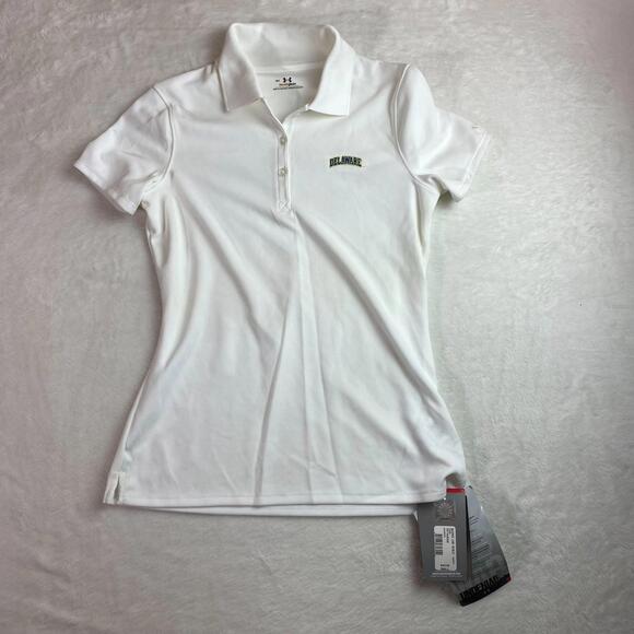 Under Armour Other - Under Armour Heatgear‎ Shirt Polo Womens Delaware White Small